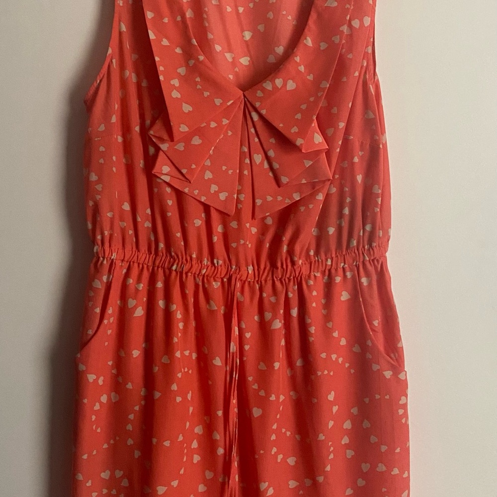 BeBop Coral Heart Print Mini Dress